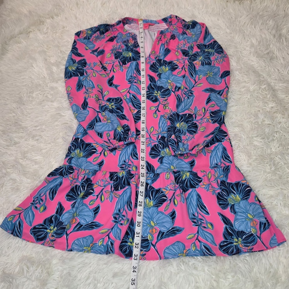 Lilly Pulitzer Lucee Long Sleeve Dress "Blooming For You" - Picture 2 of 13